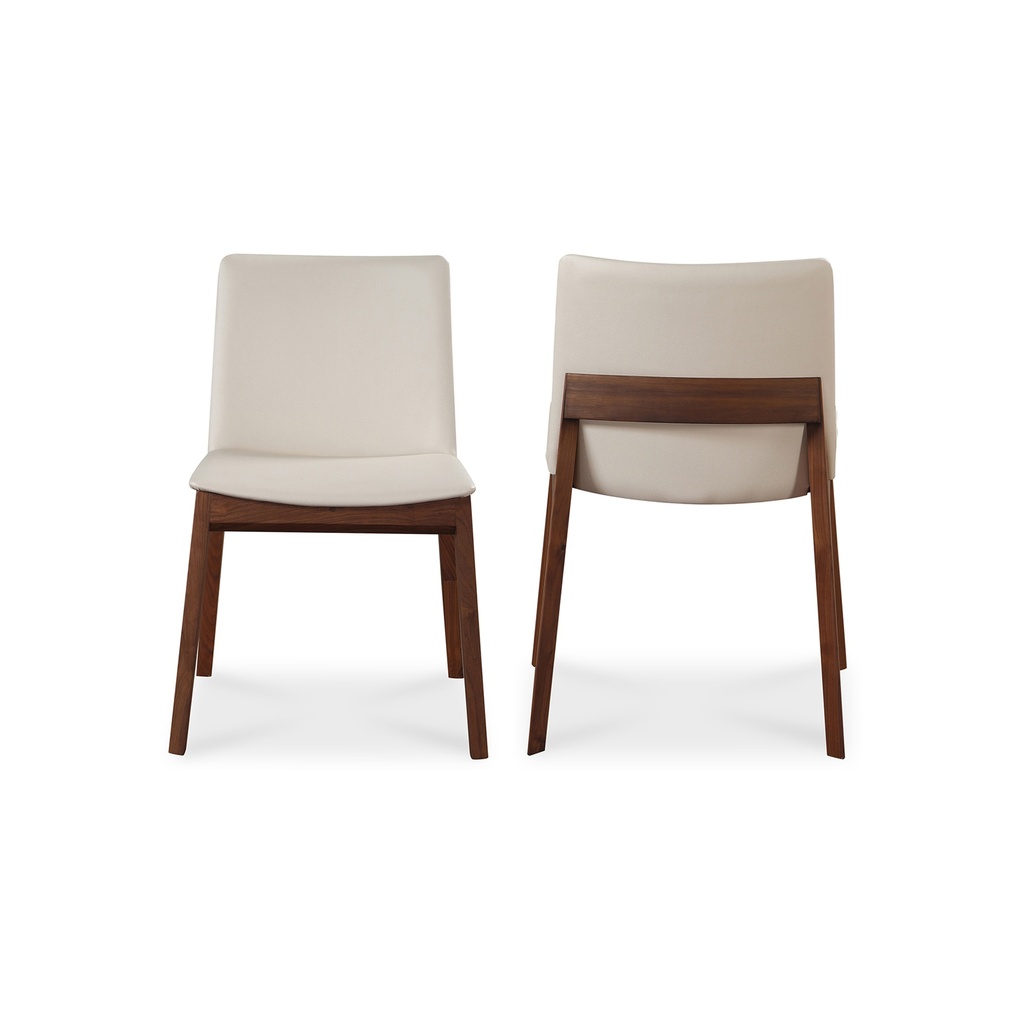 Deco Dining Chair Cream White PVC - Set Of Two - 1