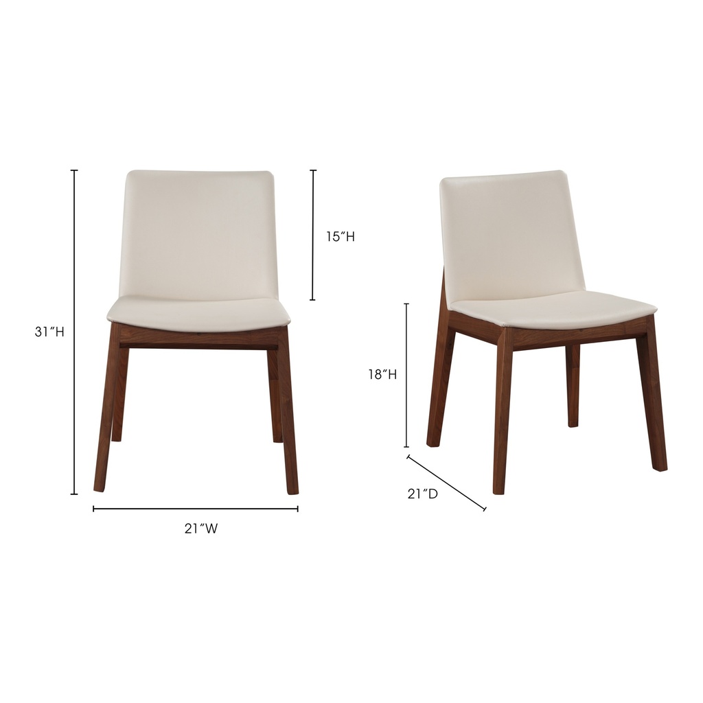 Deco Dining Chair Cream White PVC - Set Of Two - 13