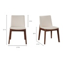 Deco Dining Chair Cream White PVC - Set Of Two - 13
