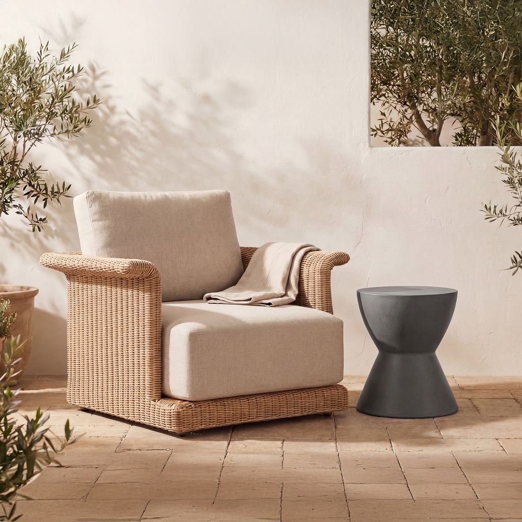 Hourglass Outdoor Stool Grey - 4