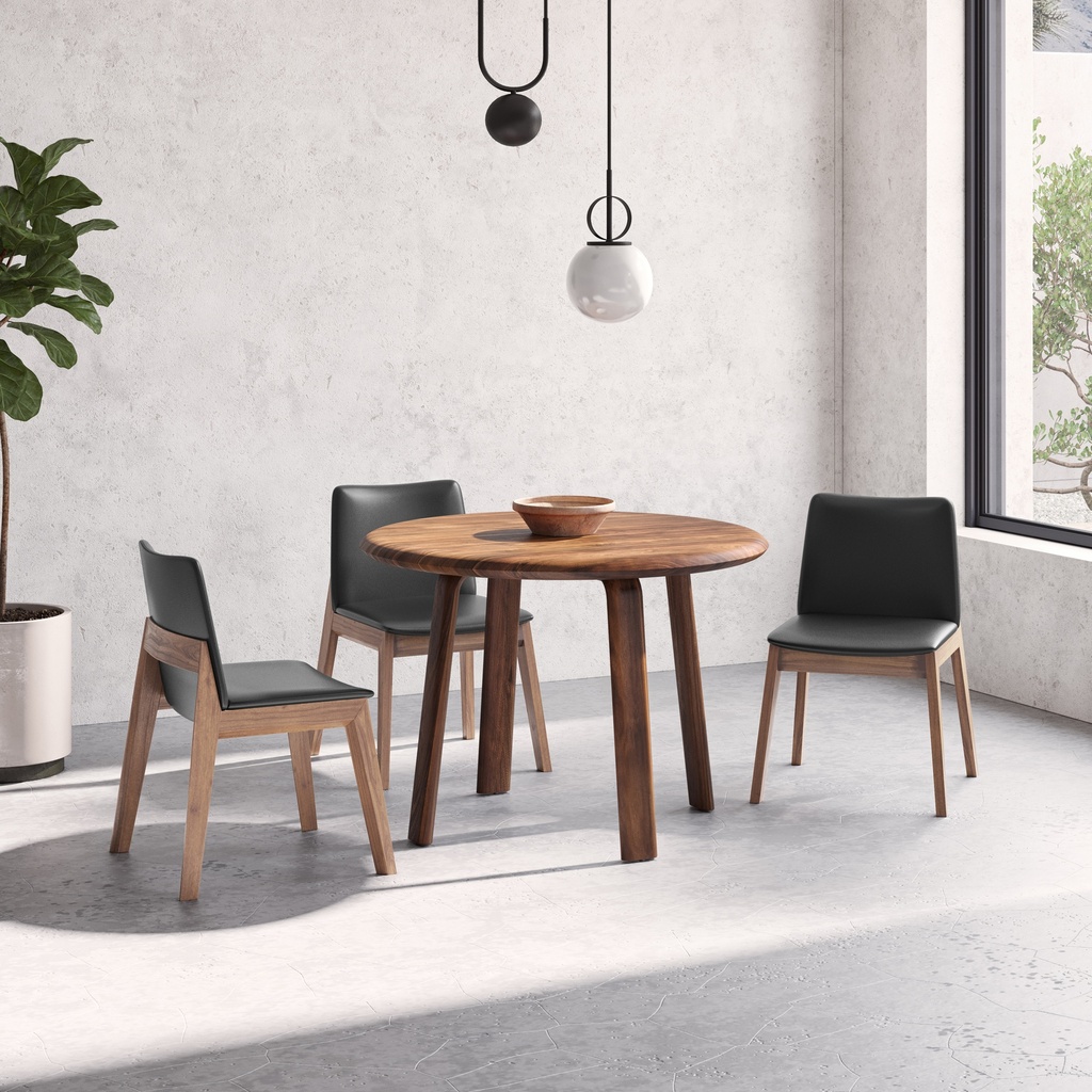 Deco Dining Chair Ebony PVC - Set Of Two - 7