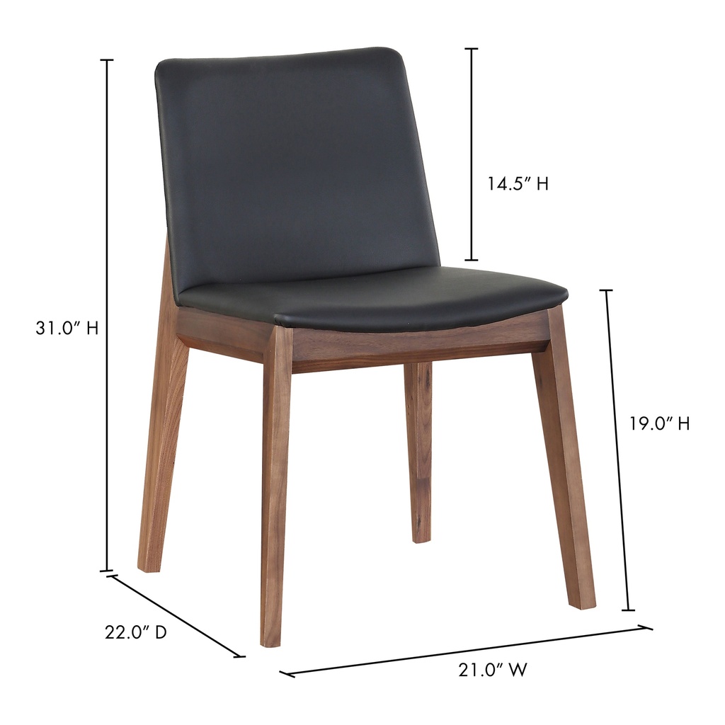 Deco Dining Chair Ebony PVC - Set Of Two - 8
