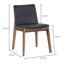 Deco Dining Chair Ebony PVC - Set Of Two - 8