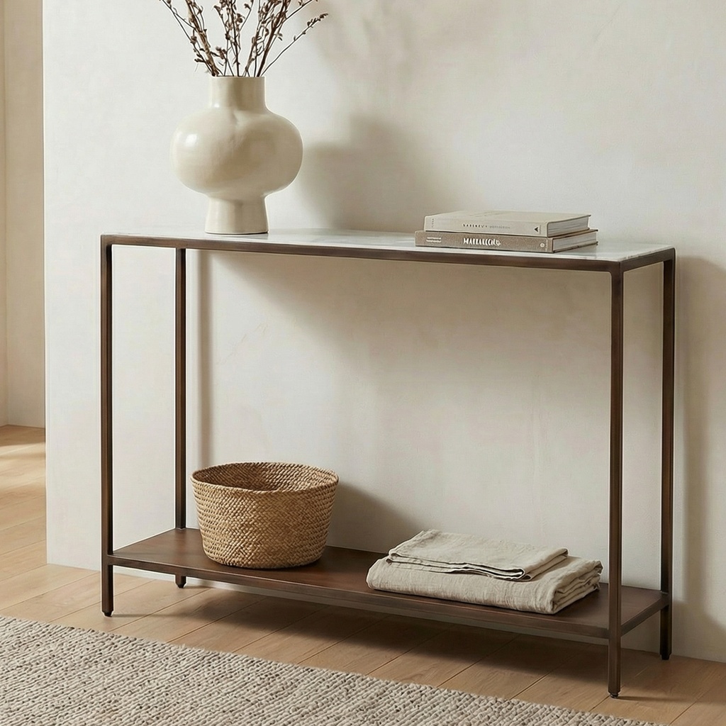 Bottego Console Table Antique Copper - 5