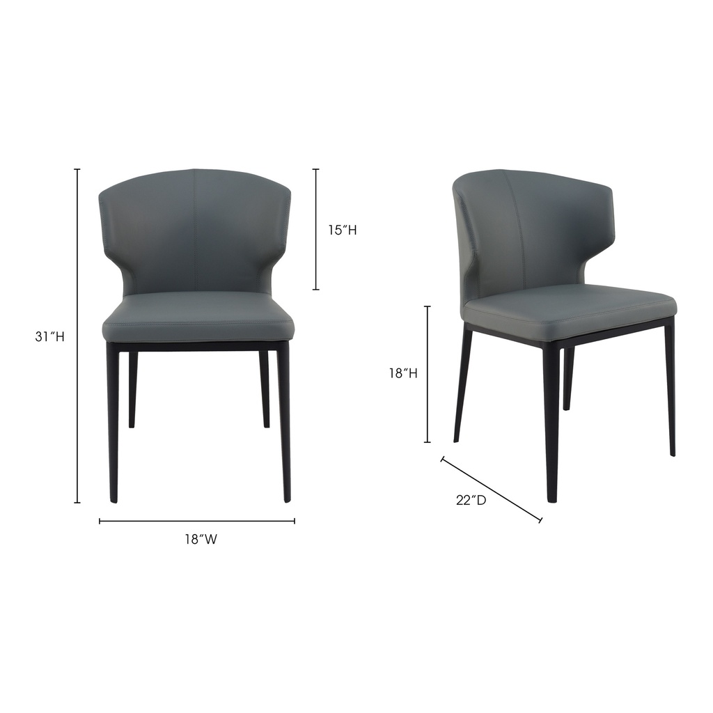 Delaney Dining Chair Grey - Set Of Two - 6