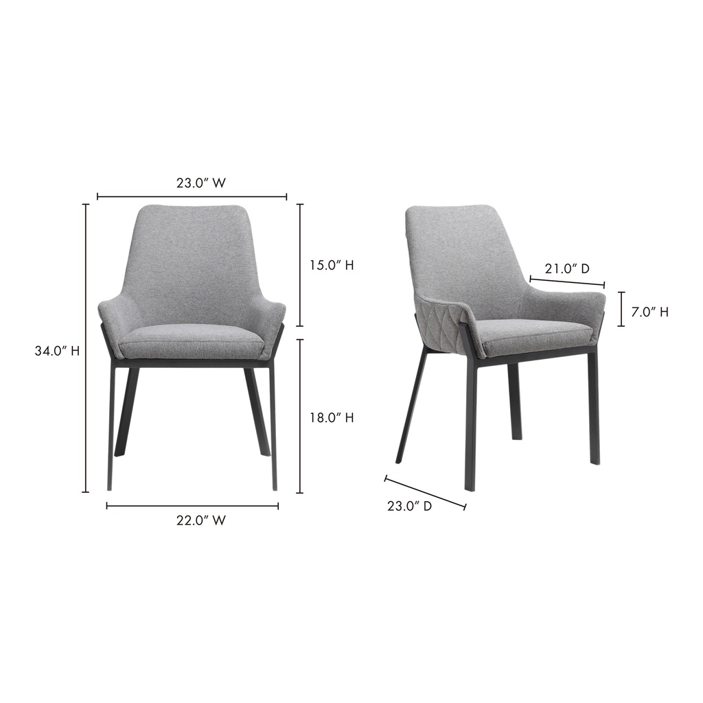 Lloyd Dining Chair Dark Grey - Set Of Two - 11