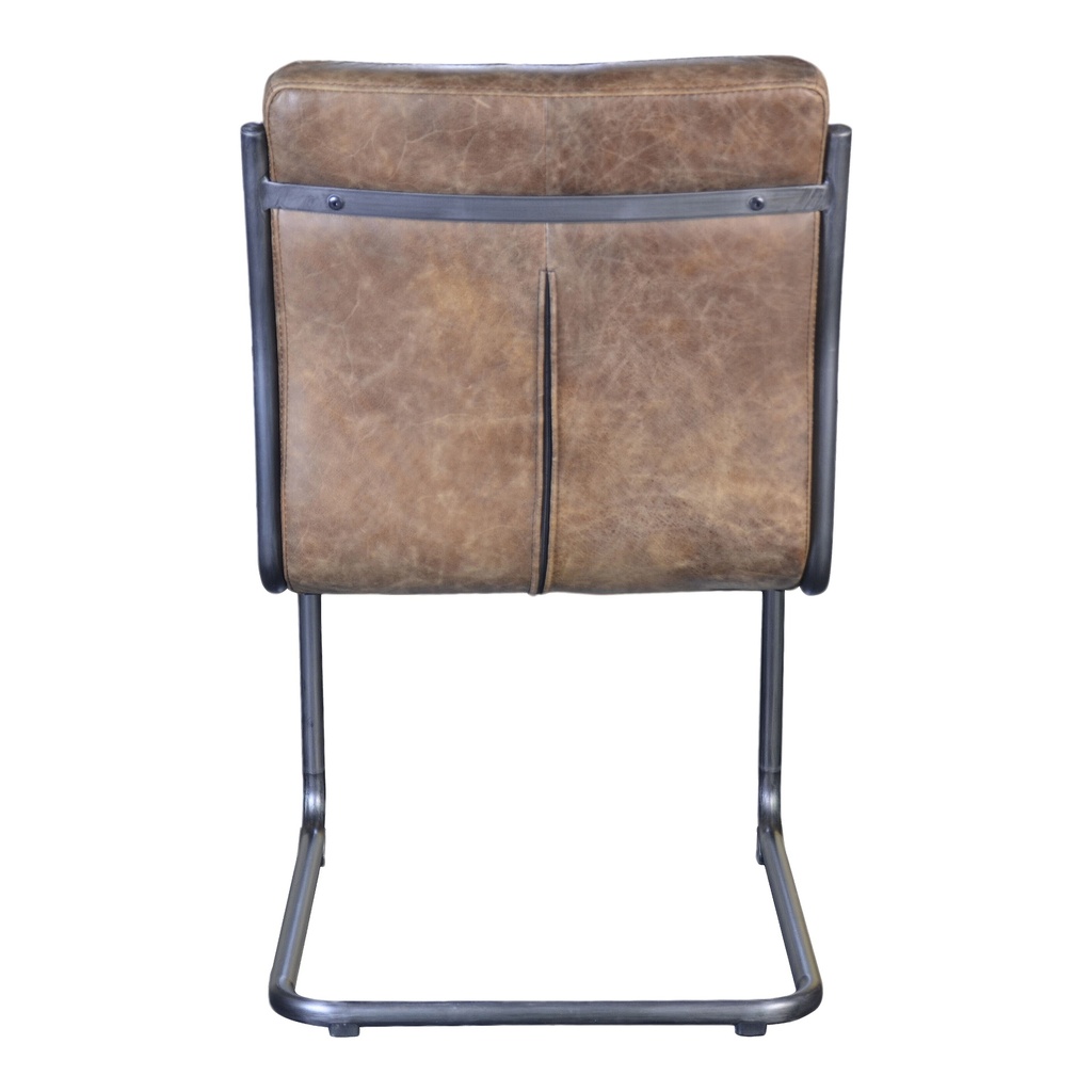 Ansel Dining Chair Grazed Brown Leather - Set Of Two - 2