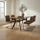 Ansel Dining Chair Grazed Brown Leather - Set Of Two - 5
