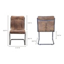 Ansel Dining Chair Grazed Brown Leather - Set Of Two - 6