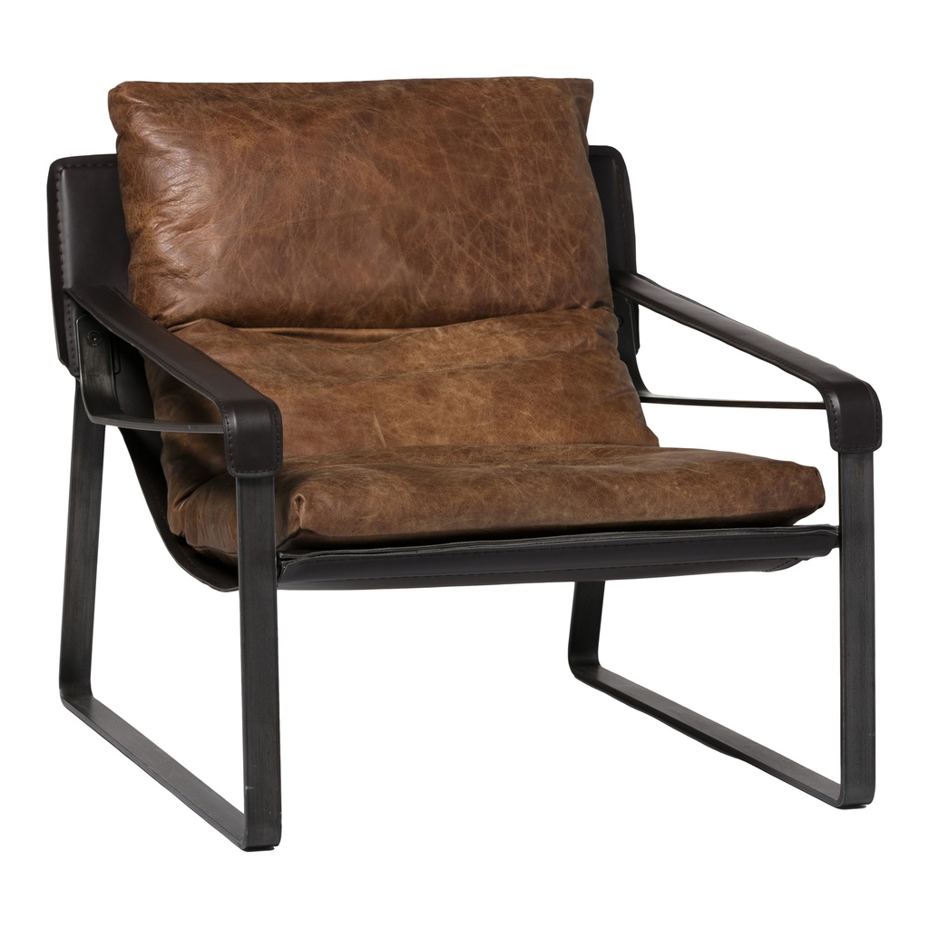 Connor Club Chair Open Road Brown Leather - 1