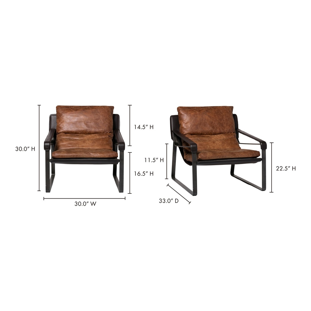 Connor Club Chair Open Road Brown Leather - 10