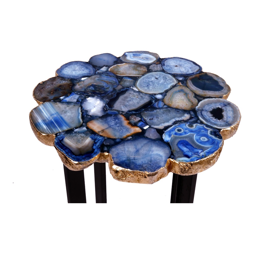 Azul Agate Accent Table Blue - 2