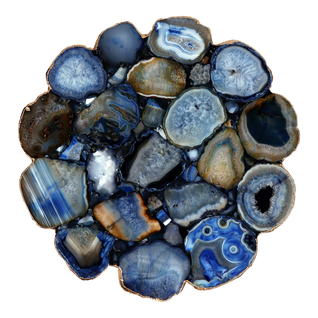 Azul Agate Accent Table Blue - 3