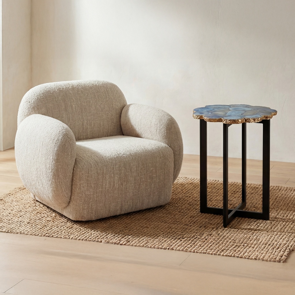 Azul Agate Accent Table Blue - 4