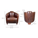 Salzburg Club Chair Dark Brown Leather - 4