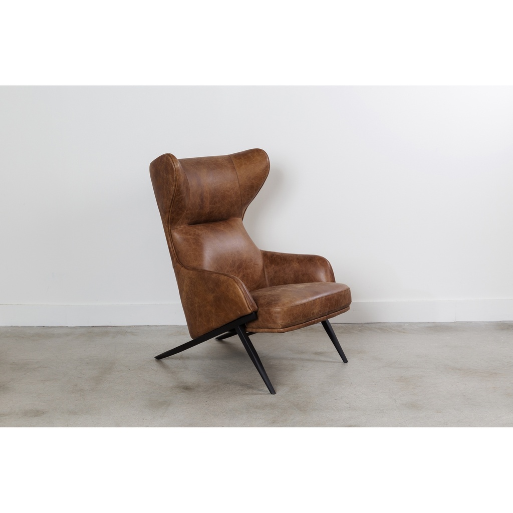 Amos Leather Accent Chair Open Road Brown - 7
