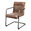 Ansel Arm Chair Grazed Brown Leather - Set Of Two - 3