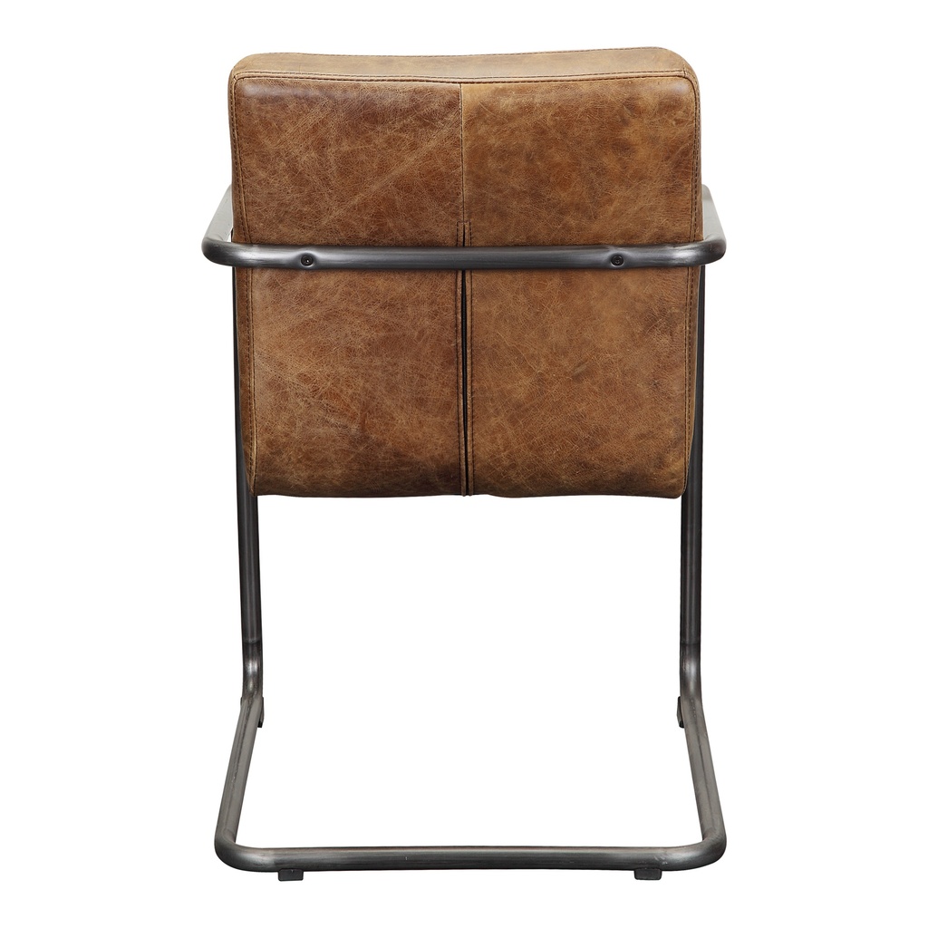 Ansel Arm Chair Grazed Brown Leather - Set Of Two - 4