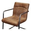 Ansel Arm Chair Grazed Brown Leather - Set Of Two - 5