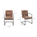 Ansel Arm Chair Grazed Brown Leather - Set Of Two - 7
