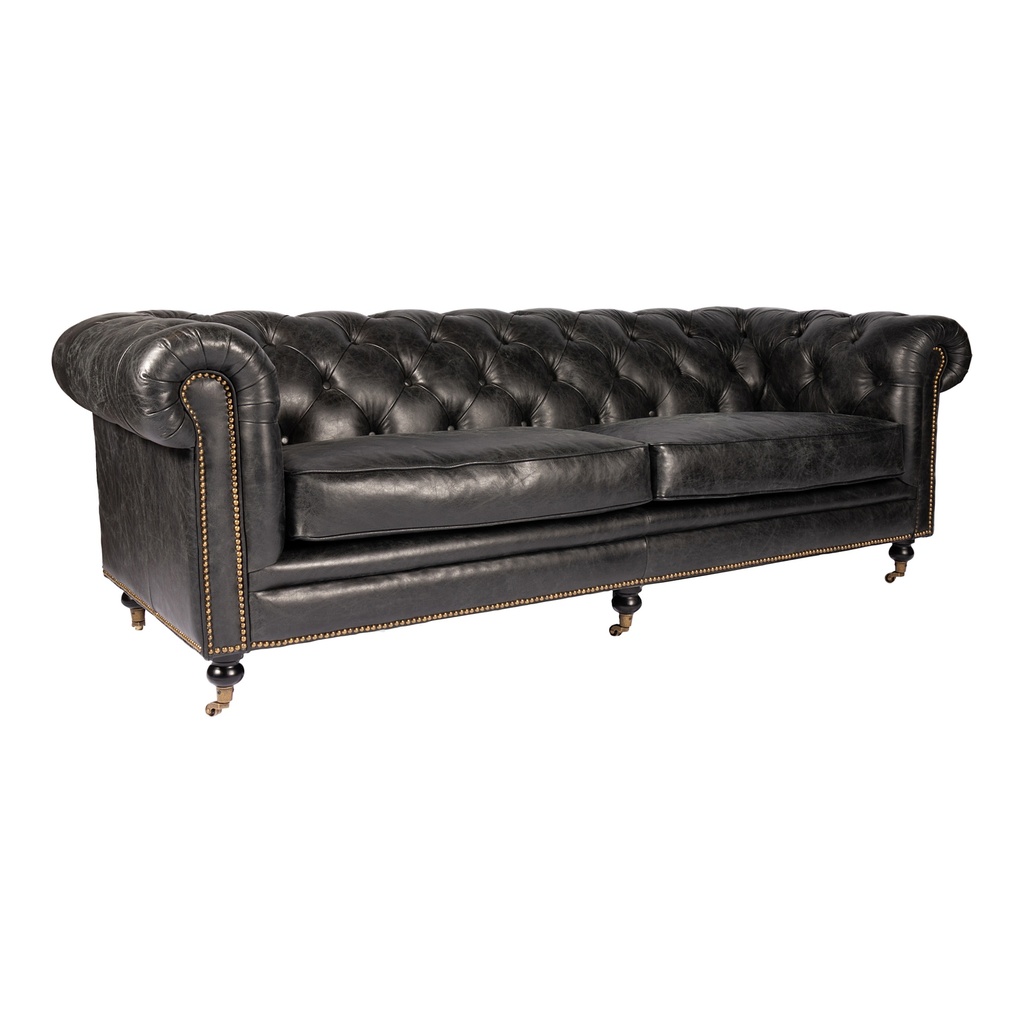 Birmingham Sofa Black Leather - 1