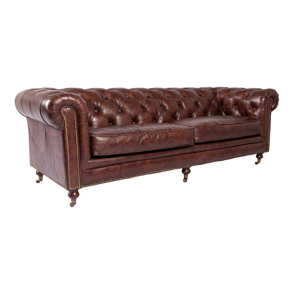 Birmingham Sofa Dark Brown Leather - 1