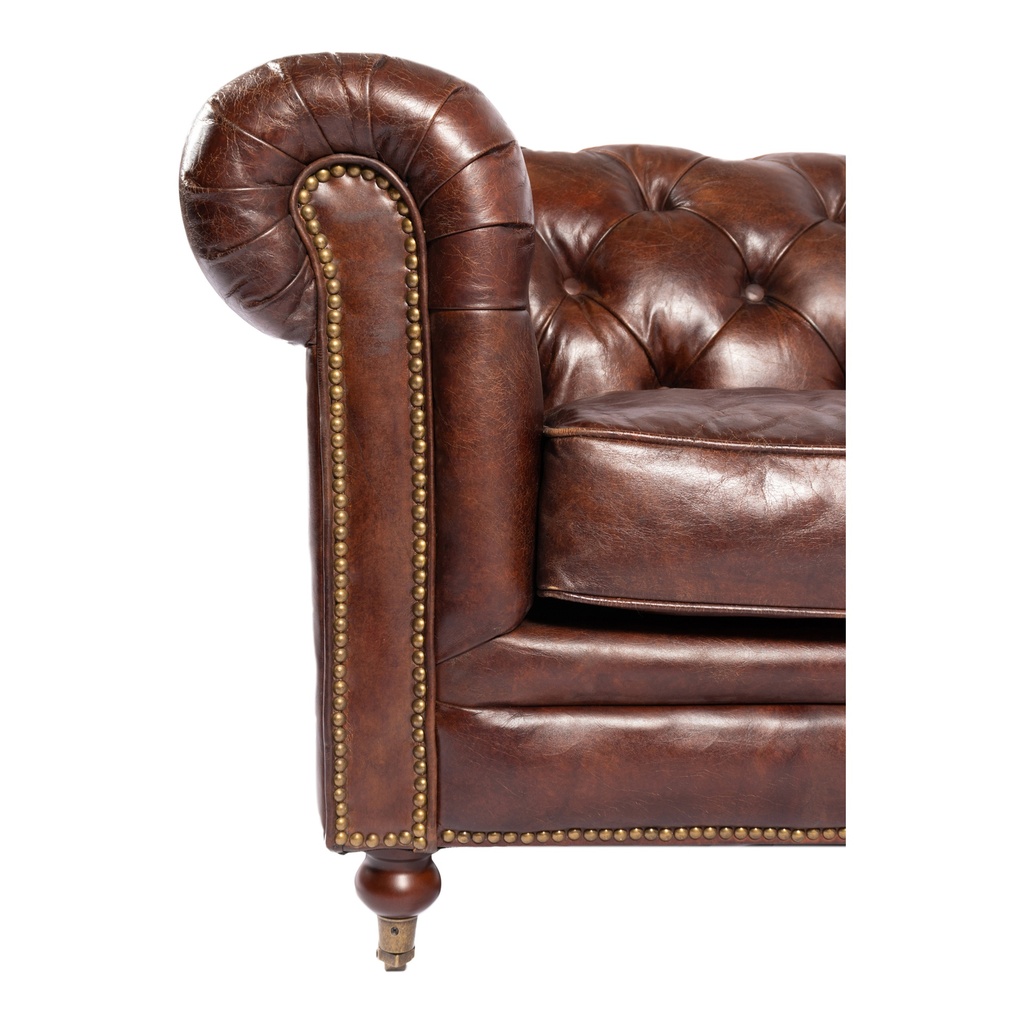 Birmingham Sofa Dark Brown Leather - 4