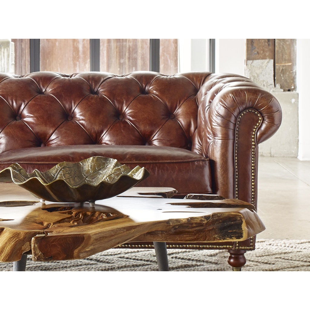 Birmingham Sofa Dark Brown Leather - 5