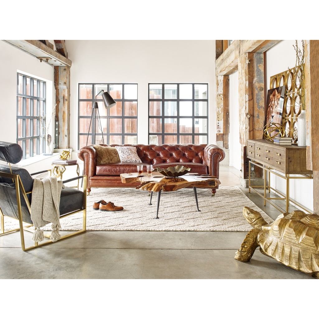 Birmingham Sofa Dark Brown Leather - 6