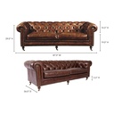 Birmingham Sofa Dark Brown Leather - 7