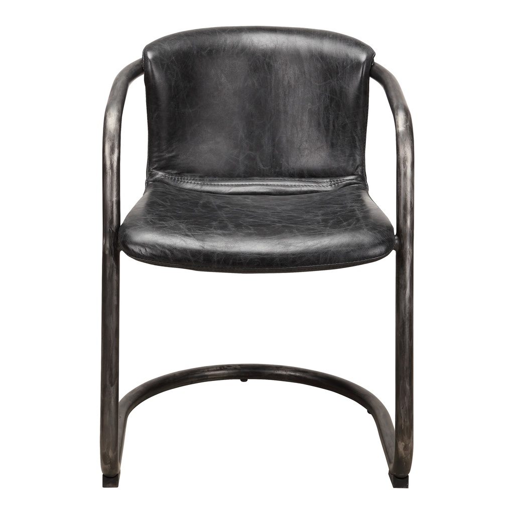 Freeman Dining Chair Onyx Black Leather - Set Of Two - 2