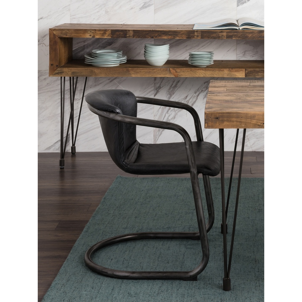 Freeman Dining Chair Onyx Black Leather - Set Of Two - 6