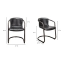 Freeman Dining Chair Onyx Black Leather - Set Of Two - 9