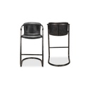 Freeman Barstool Onyx Black Leather - Set Of Two - 1
