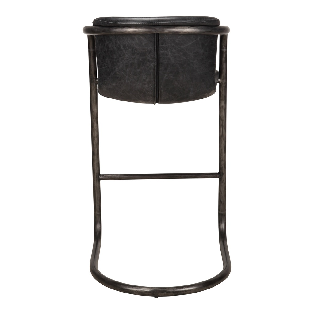 Freeman Barstool Onyx Black Leather - Set Of Two - 4