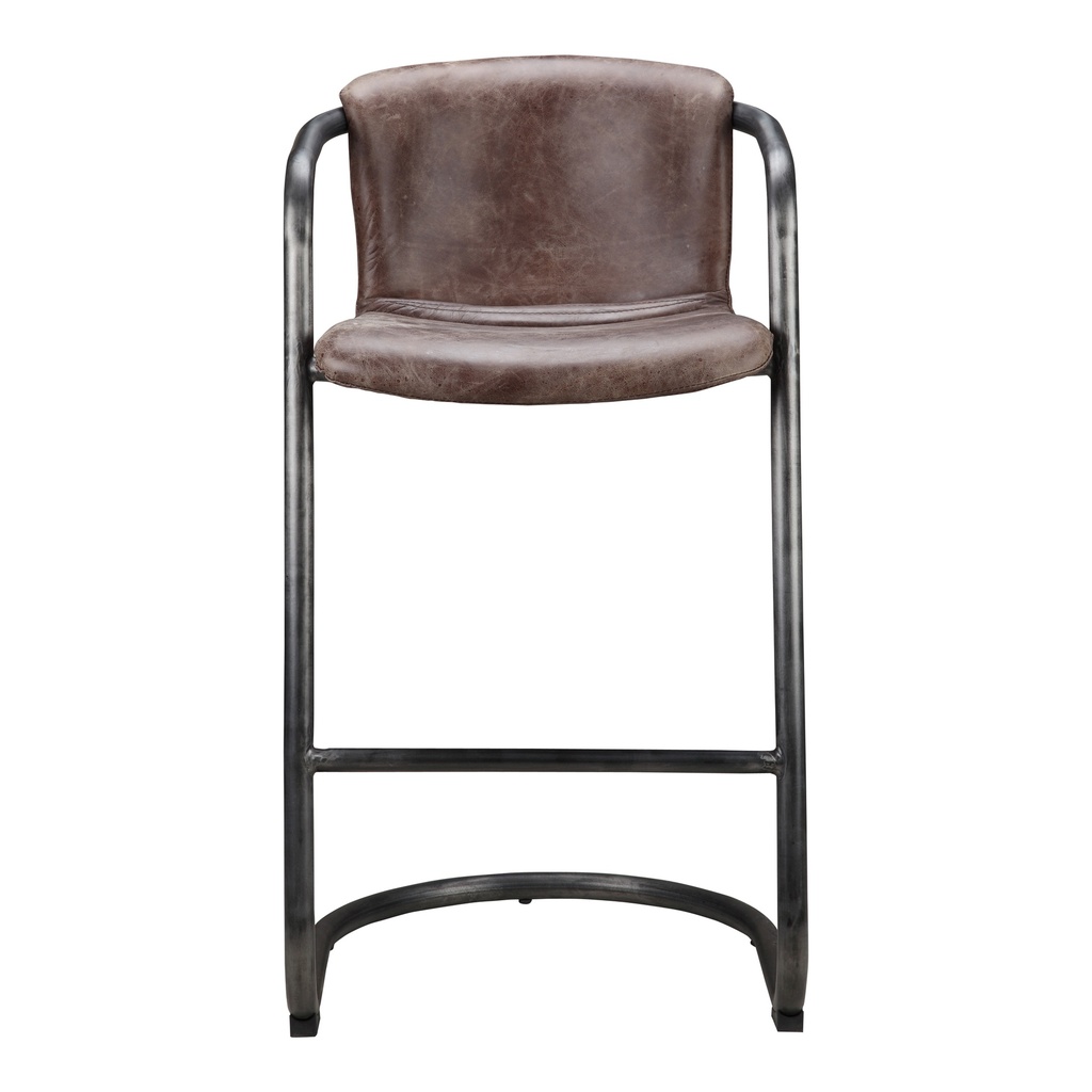 Freeman Barstool Grazed Brown Leather - Set Of Two - 2
