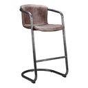 Freeman Barstool Grazed Brown Leather - Set Of Two - 3