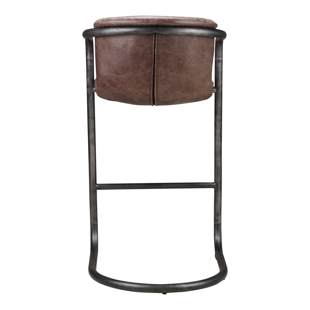 Freeman Barstool Grazed Brown Leather - Set Of Two - 4