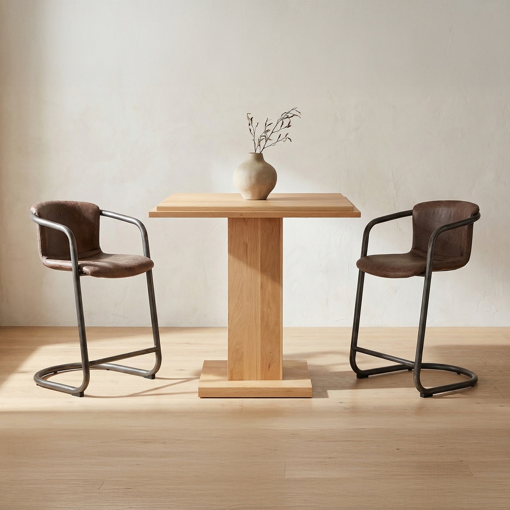 Freeman Barstool Grazed Brown Leather - Set Of Two - 5