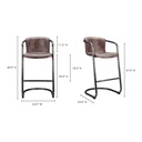 Freeman Barstool Grazed Brown Leather - Set Of Two - 6