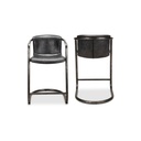 Freeman Counter Stool Onyx Black Leather - Set Of Two - 1