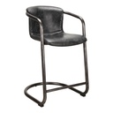 Freeman Counter Stool Onyx Black Leather - Set Of Two - 3