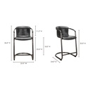 Freeman Counter Stool Onyx Black Leather - Set Of Two - 7