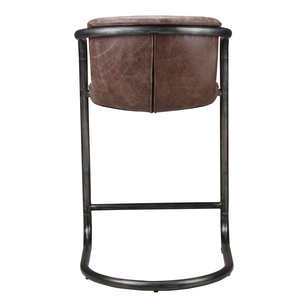 Freeman Counter Stool Grazed Brown Leather - Set Of Two - 4