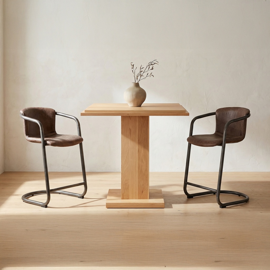 Freeman Counter Stool Grazed Brown Leather - Set Of Two - 5