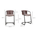 Freeman Counter Stool Grazed Brown Leather - Set Of Two - 6