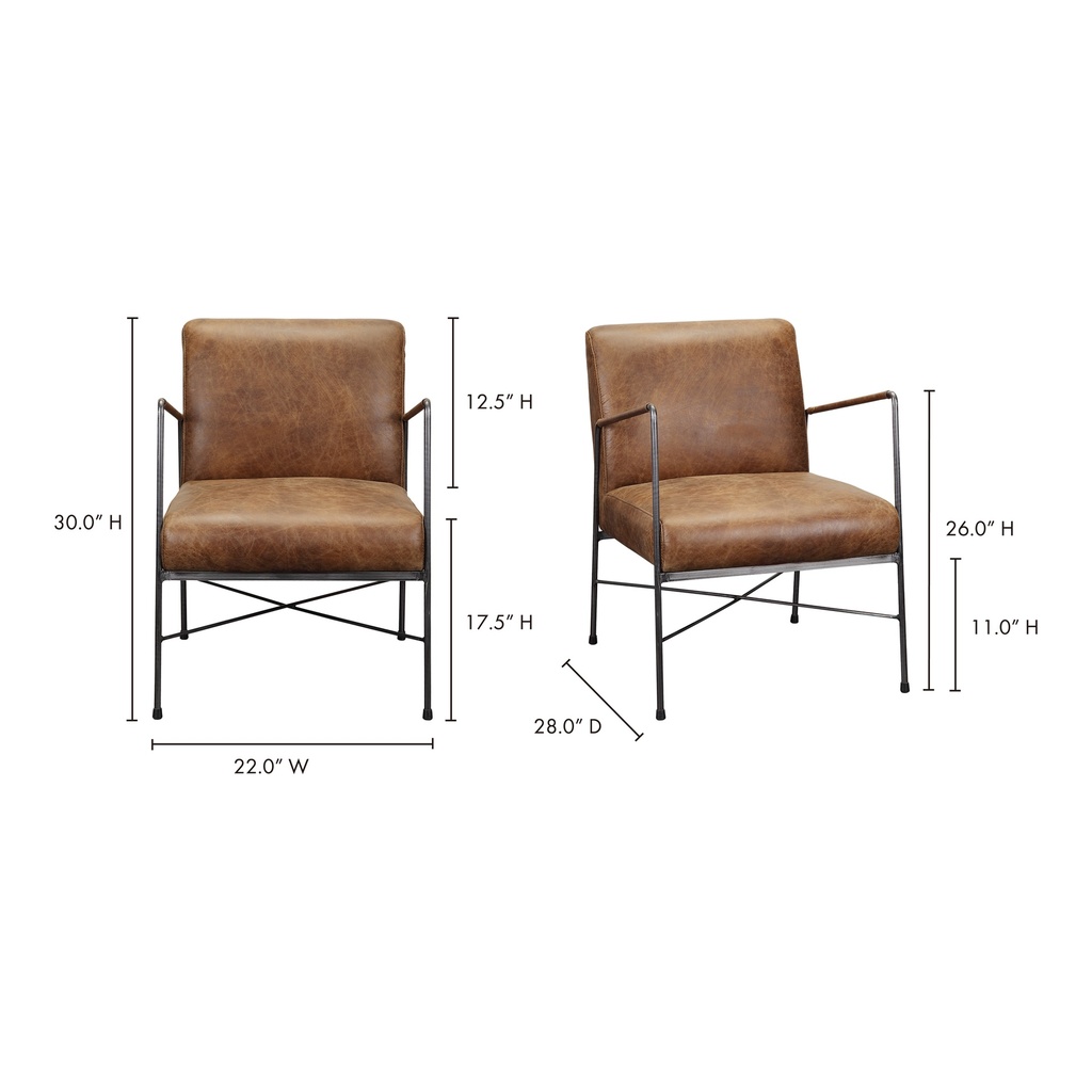 Dagwood Leather Armchair Open Road Brown - 9