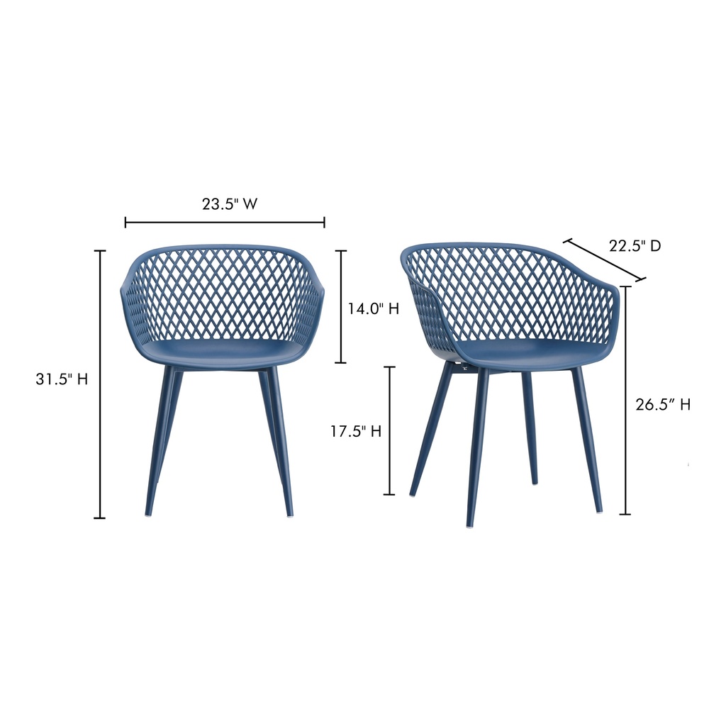 Piazza Outdoor Chair Blue - Set Of Two - 8
