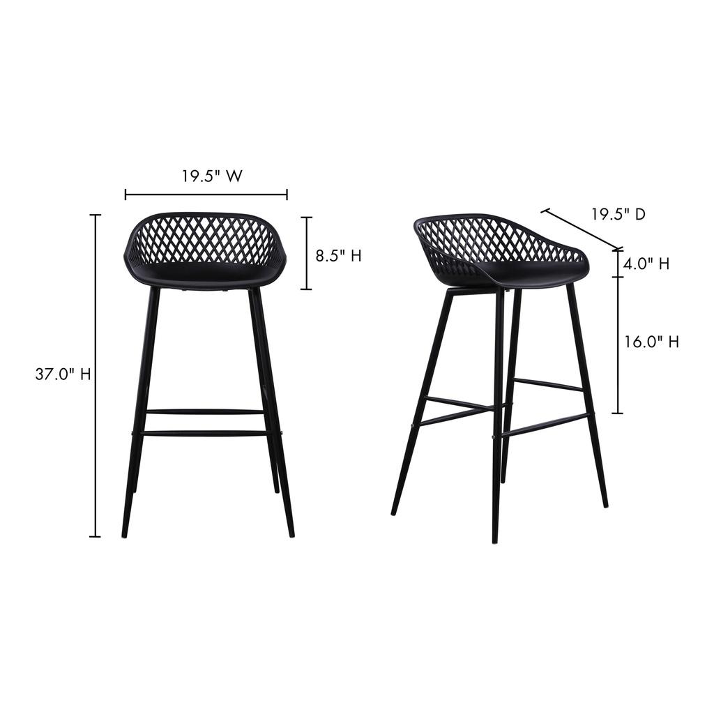 Piazza Outdoor Barstool Black - Set Of Two - 11