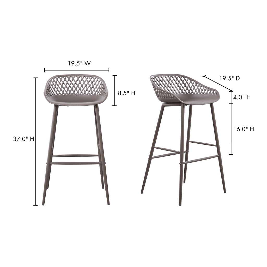 Piazza Outdoor Barstool Grey - Set Of Two - 11